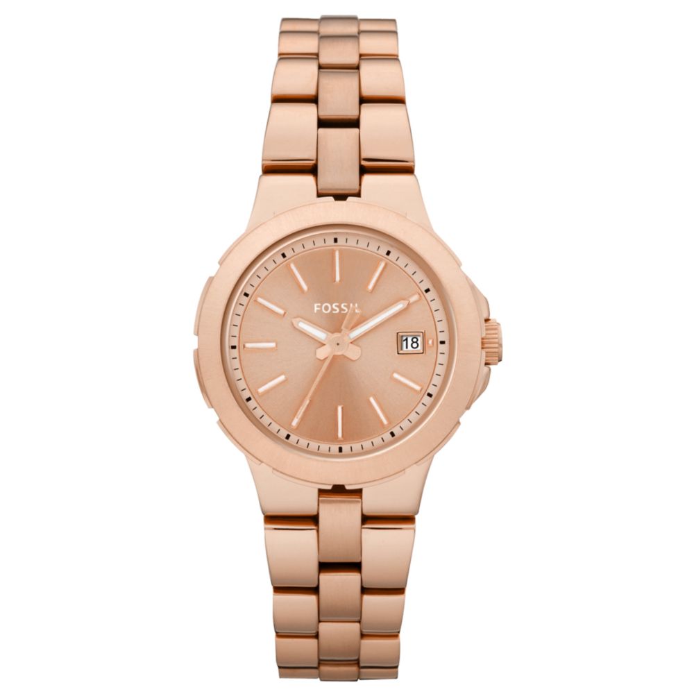 Fossil Womens Sylvia Rose Gold Tone Stainless Steel  