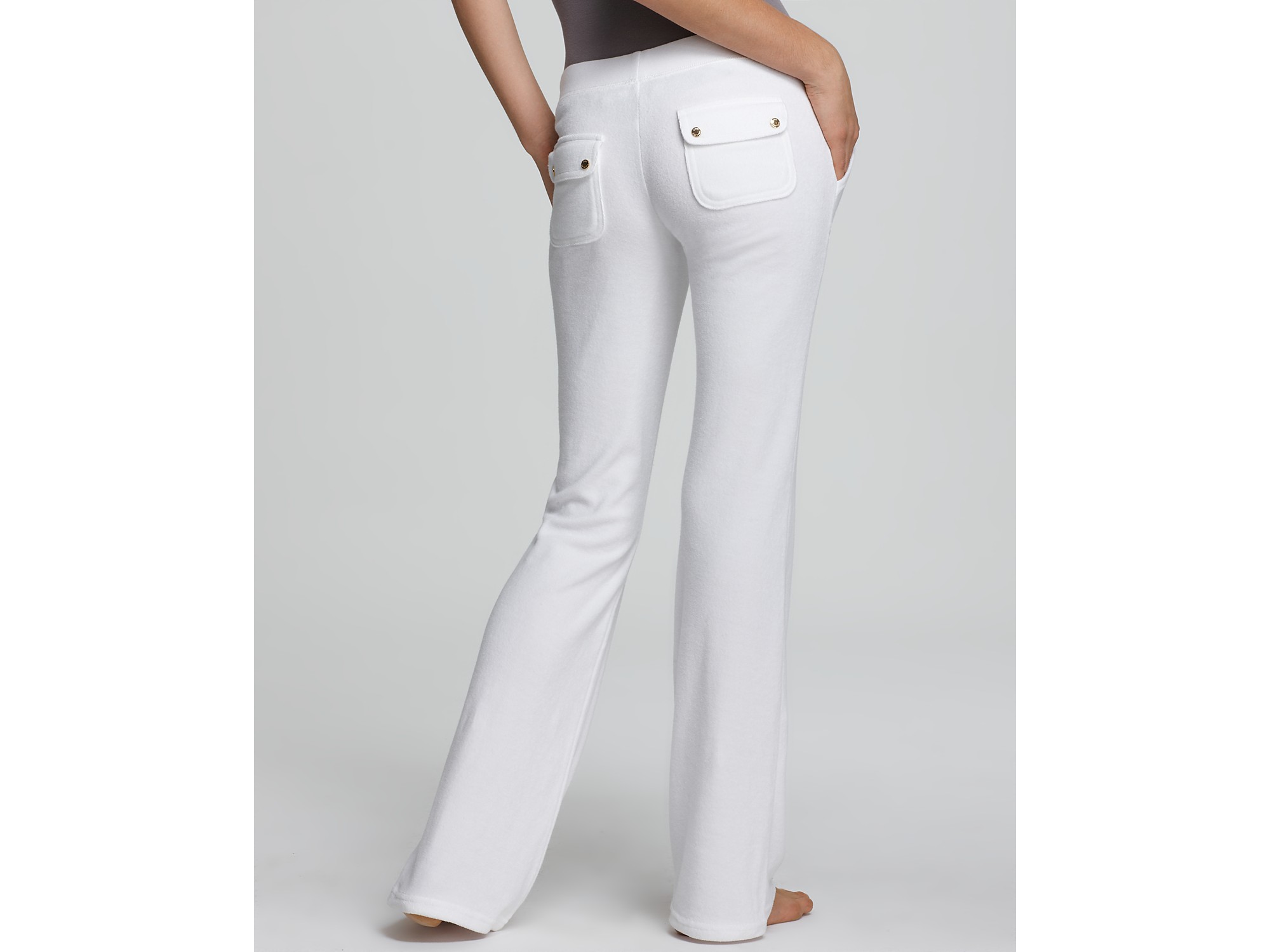 Hollywood Snap Pocket Cotton Velour Track Pants | Juicy Couture