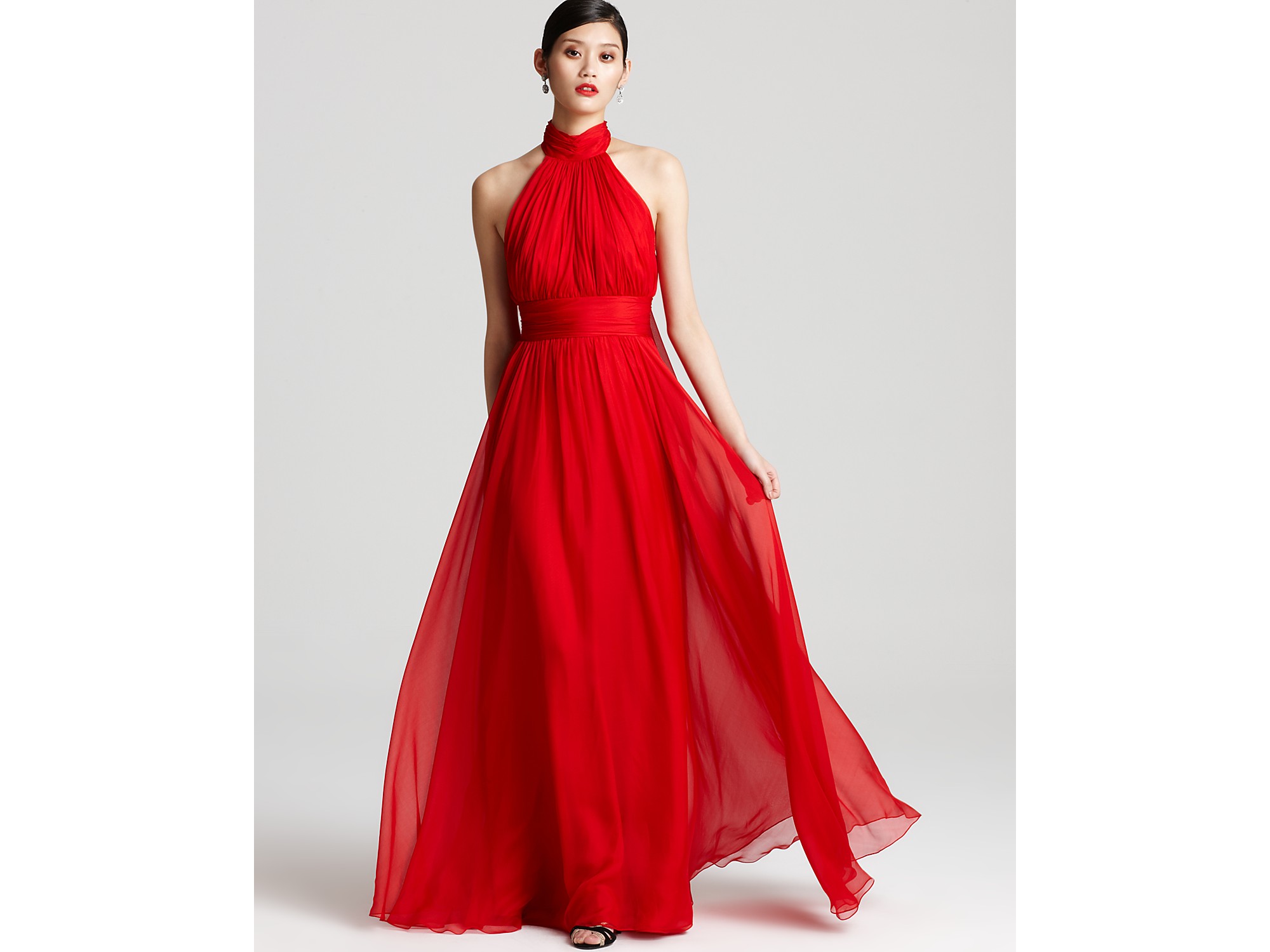 red halter gown