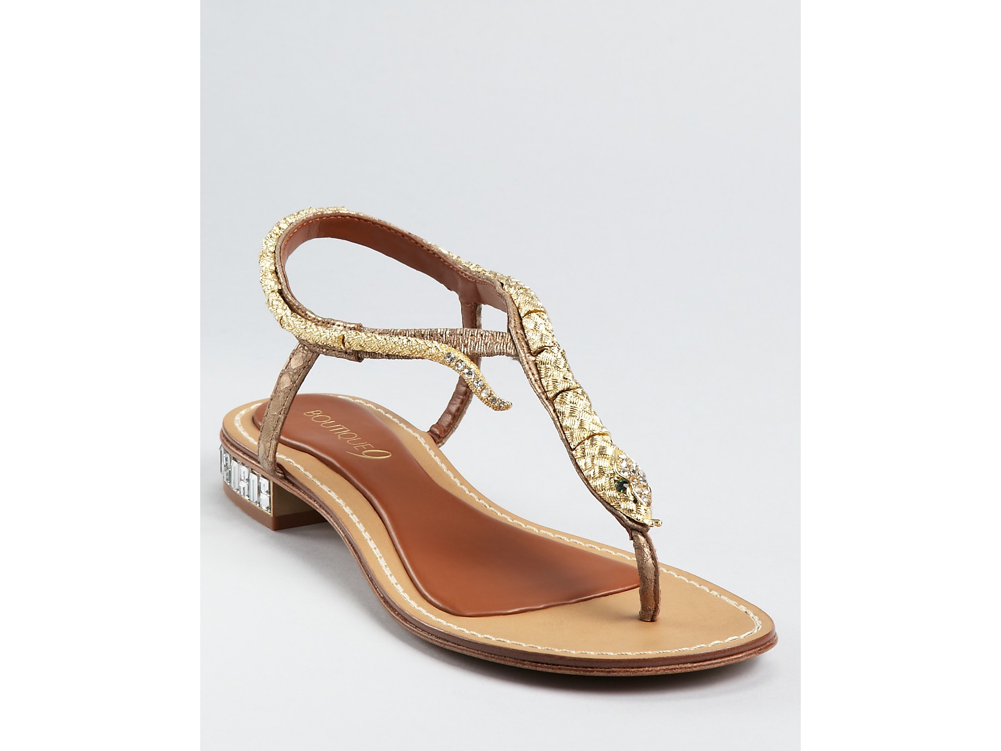 snakeskin thong sandals
