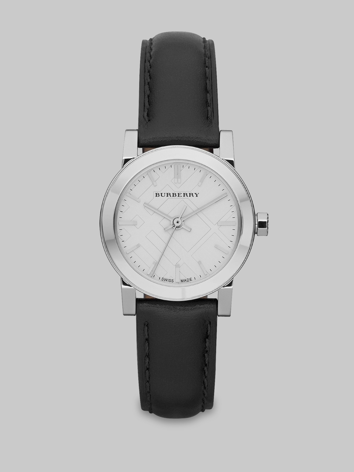 burberry stamped leather strap watch