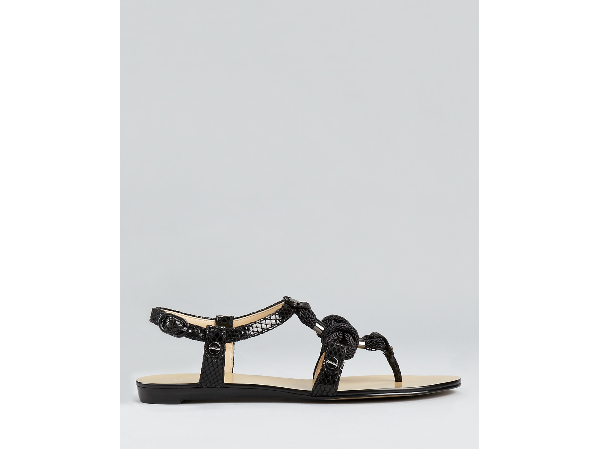 calvin klein flat sandals women's