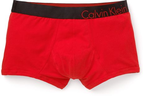 Calvin Klein Bold Cotton Boxer Trunks in Red for Men (rio red) | Lyst