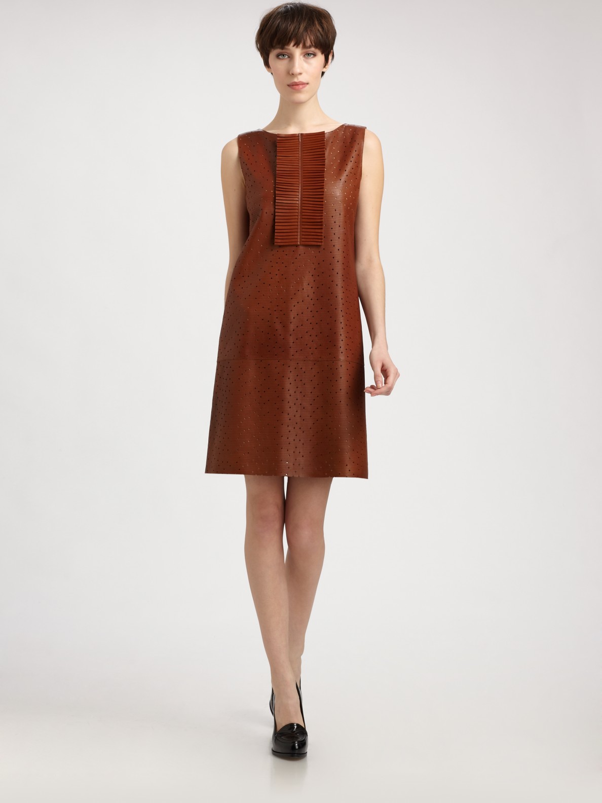 fendi leather dress