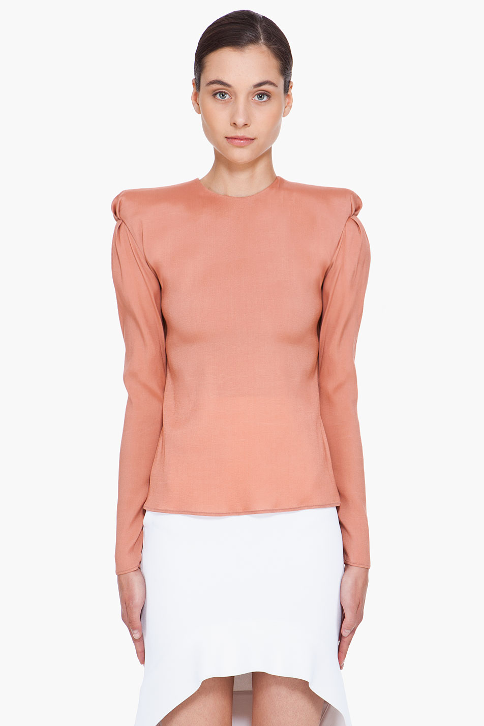Lanvin Salmon Shoulder Pad Blouse in Pink Lyst