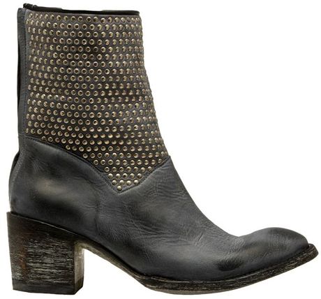 Mexicana Camelia Studded Leather Cowboy Boots in Black | Lyst