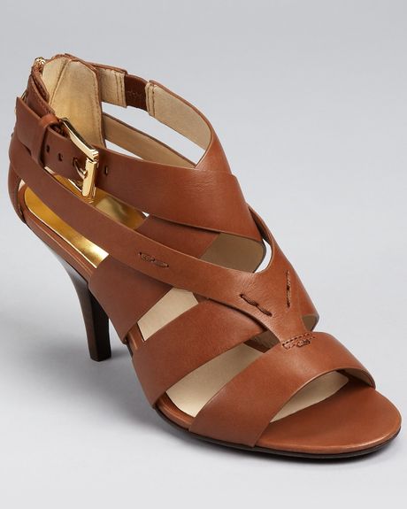 Brown Sandals: Brown Mid Heel Sandals