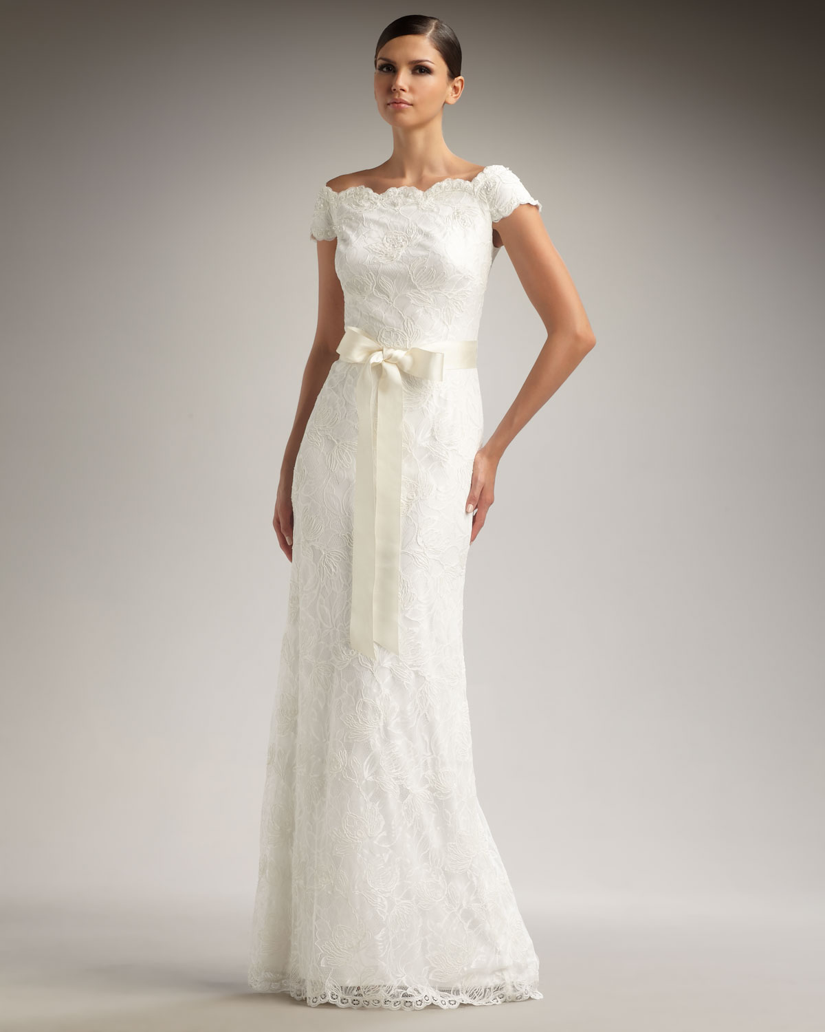 tadashi shoji off the shoulder lace dress