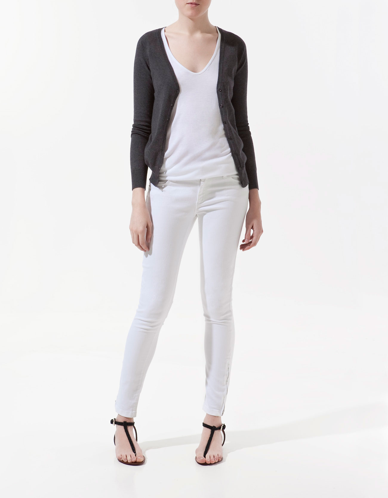  Zara  Basic  Cardigan  in Gray marengo Lyst