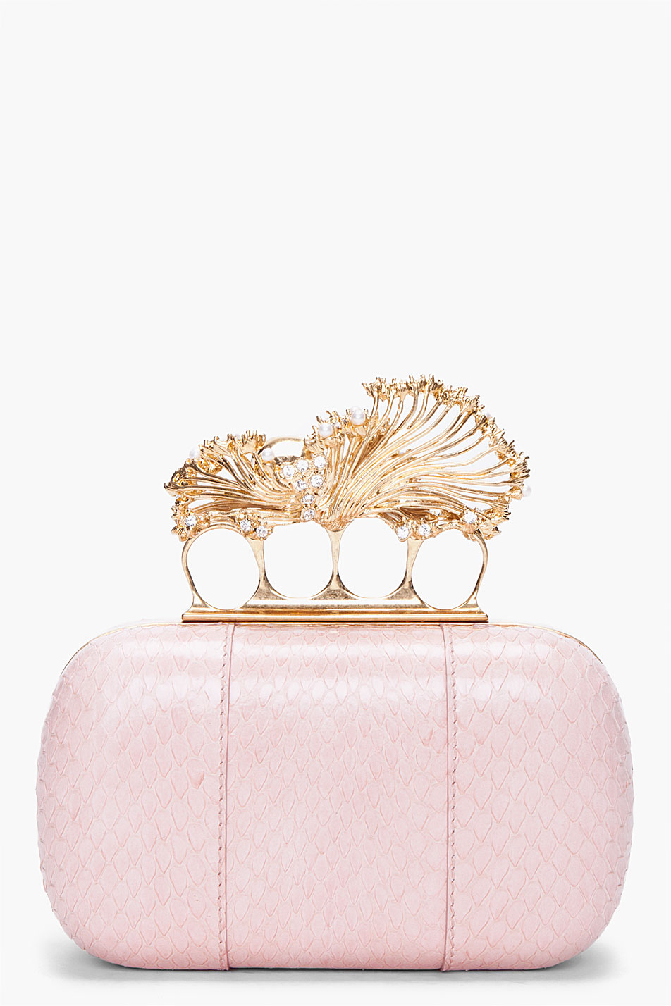 Lyst - Alexander Mcqueen Pale Pink Whipsnake Clutch in Pink