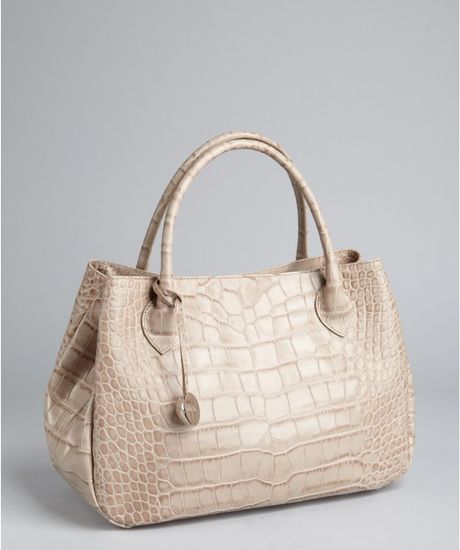 Furla Taupe Croc Embossed Leather New Giselle Tote in Beige (taupe) | Lyst