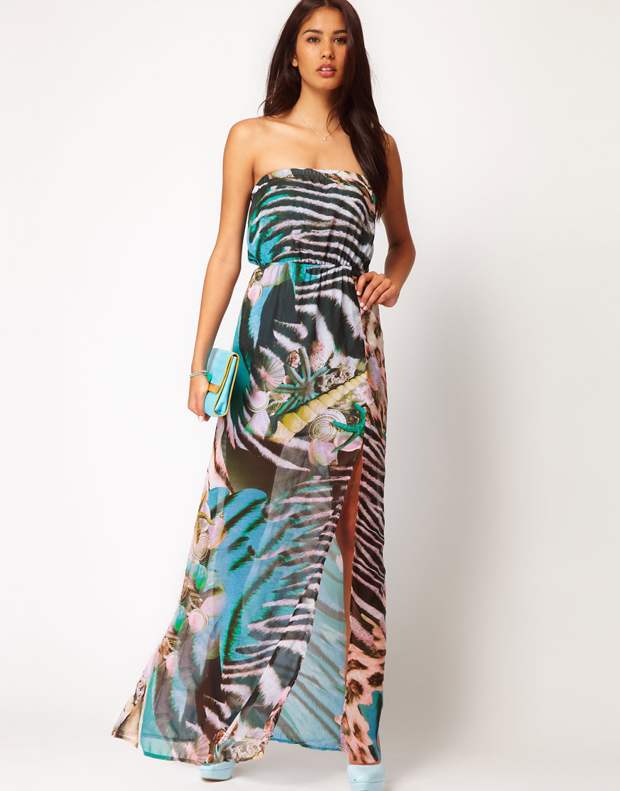 animal print bandeau dress