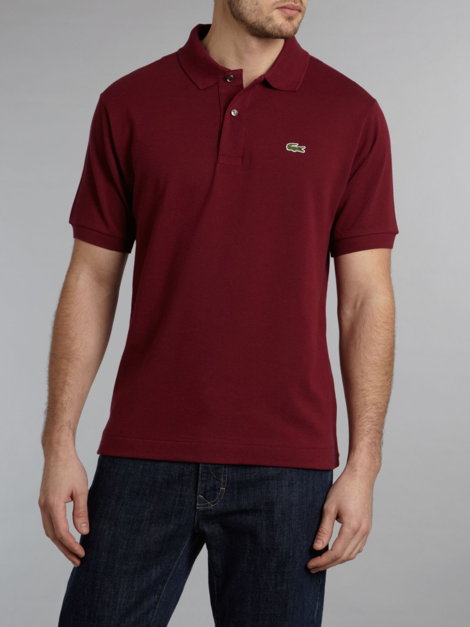 Lacoste Classic Fitted Polo Shirt in Burgundy (Red) for Men - Lyst