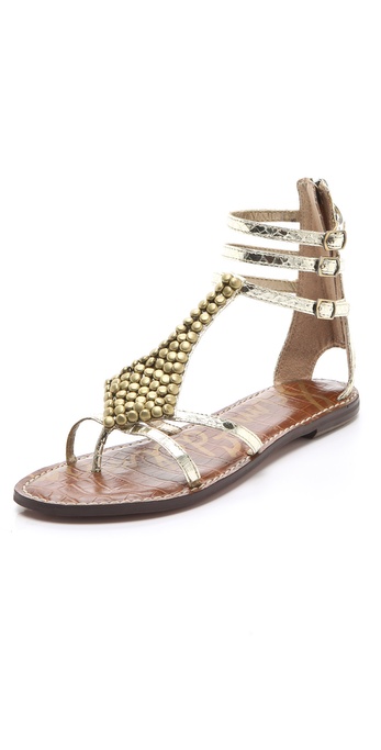 Lyst - Sam Edelman Ginger Studded Gladiator Sandals in Metallic