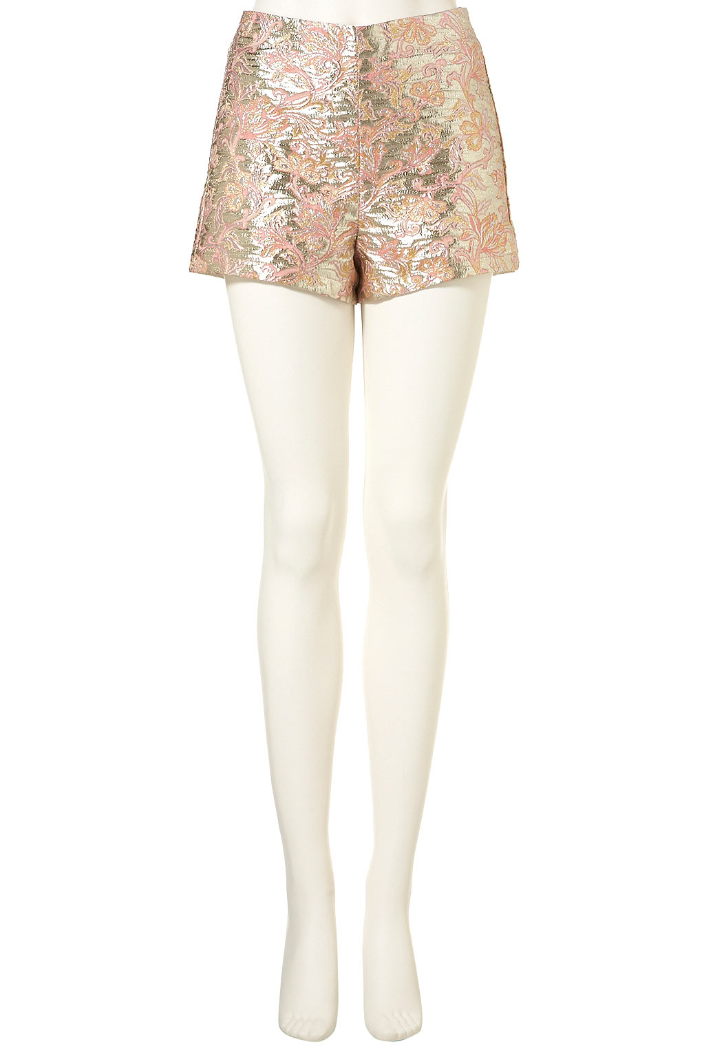 Lyst Floral Metallic Pink Shorts in Pink