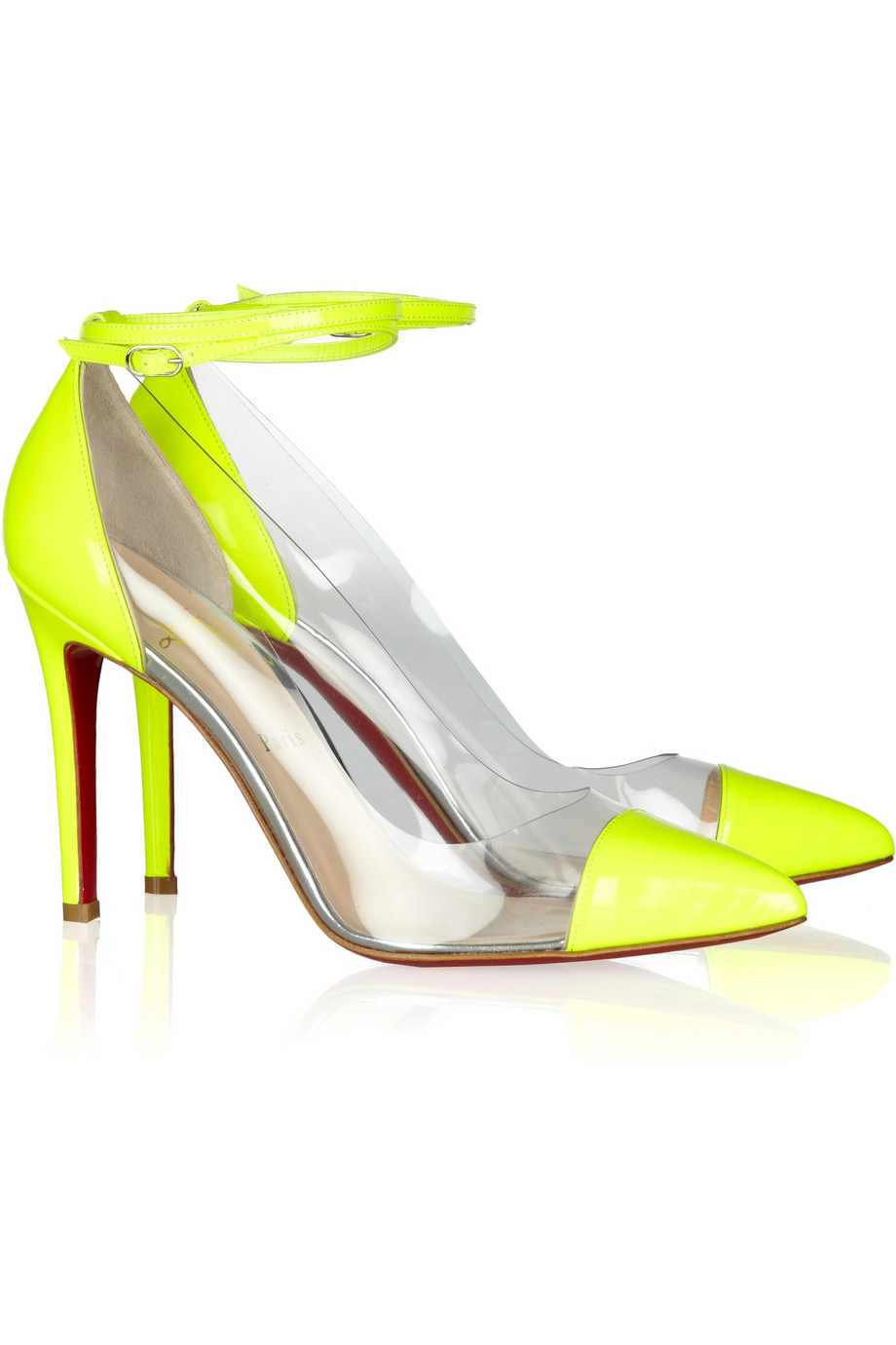 Christian Louboutin Un Bout 100 Patent Leather and Pvc Pumps | Lyst