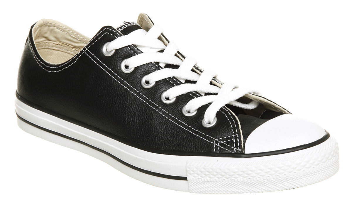 black low leather converse