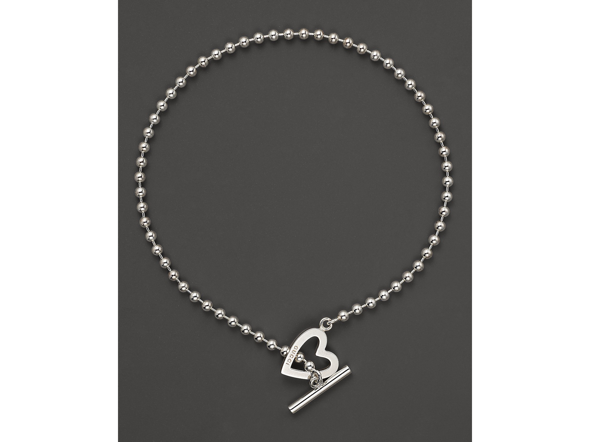 Gucci Sterling Silver Toggle Heart Necklace 16 L in Silver ...