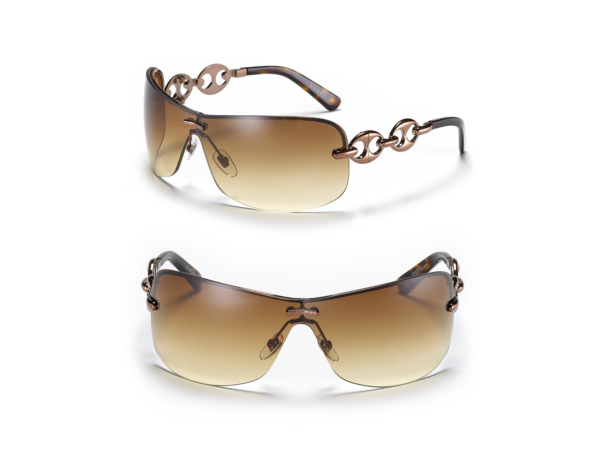 Gucci Rimless Shield Sunglasses with 