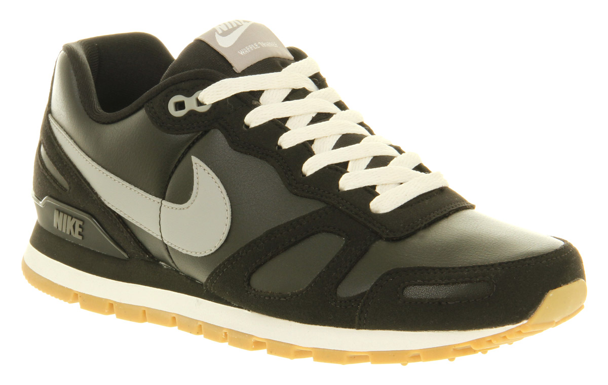 Nike Air Waffle Trainer Black Leather 