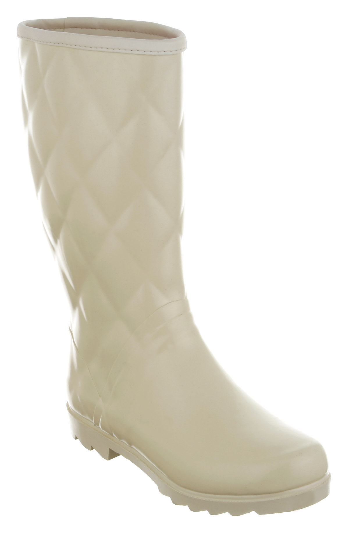 Bonny Quilted Welly 2 Cream Rubber 