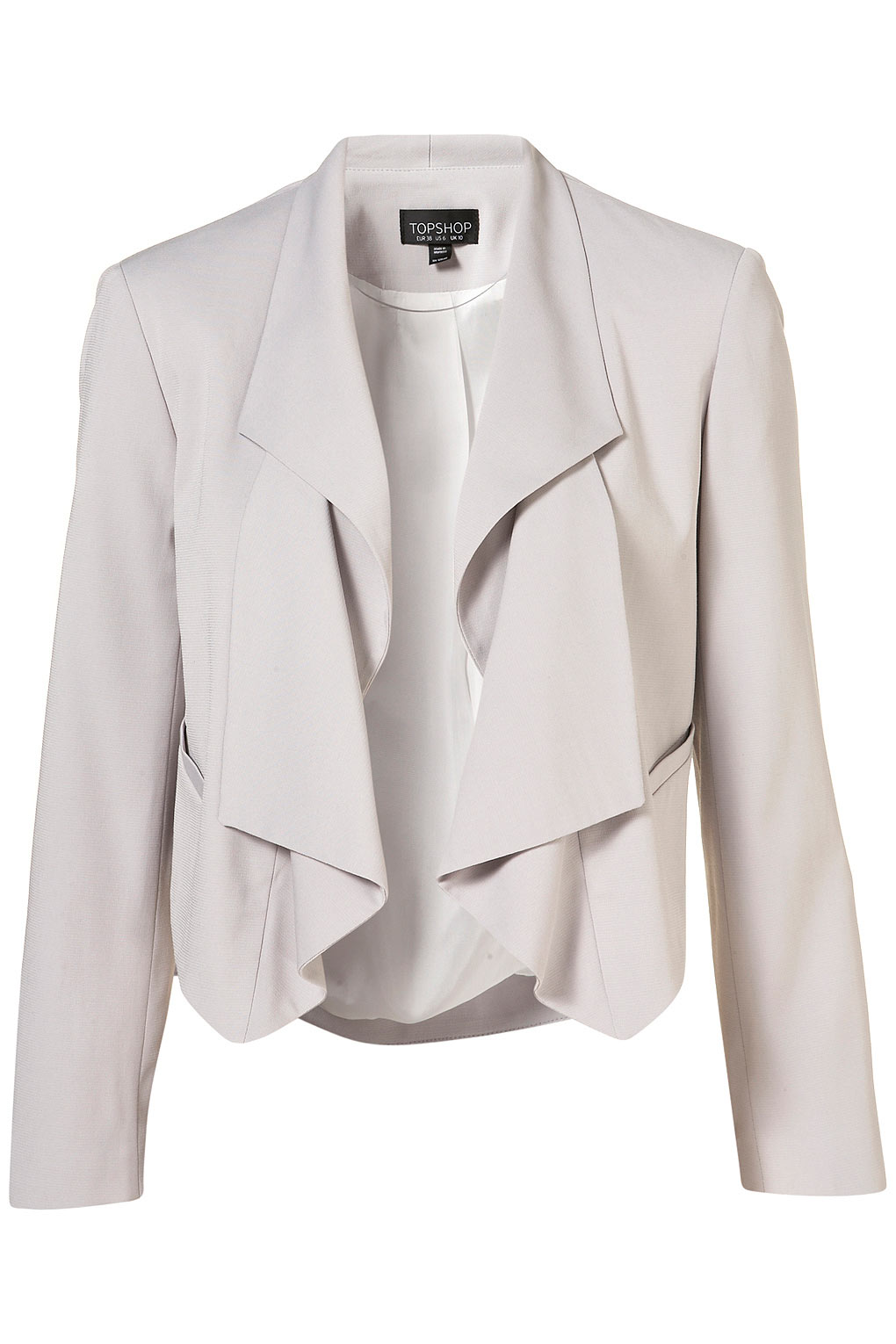 Lyst Folded Lapel Waterfall Jacket in Gray