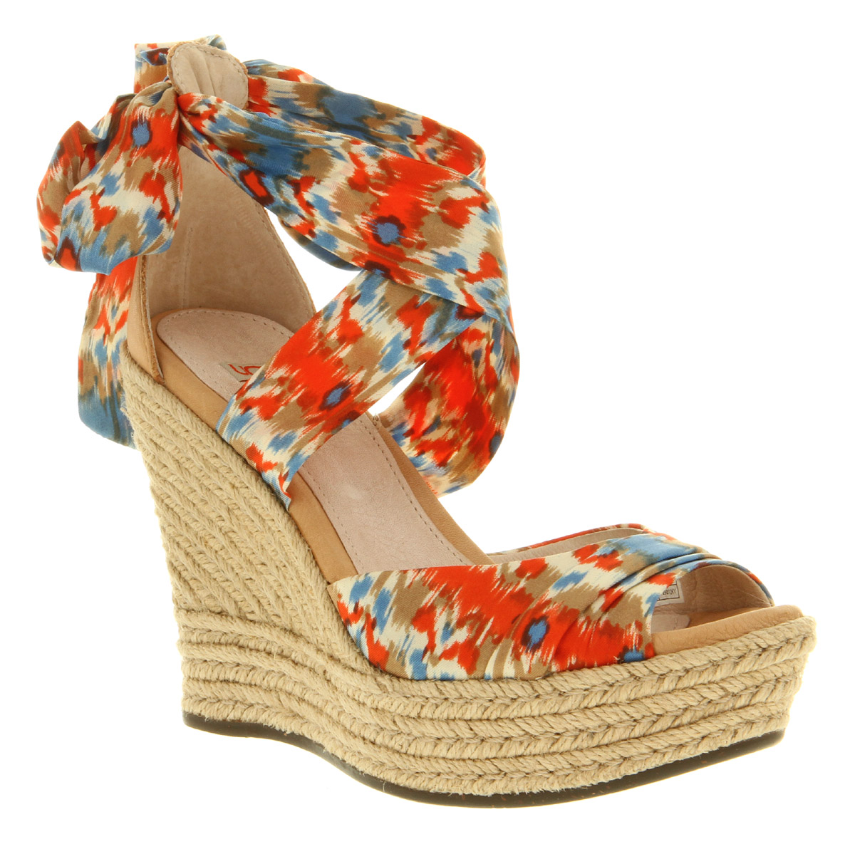 UGG Luciana Tie Wedge Sandal Santorini Fabrc - Lyst