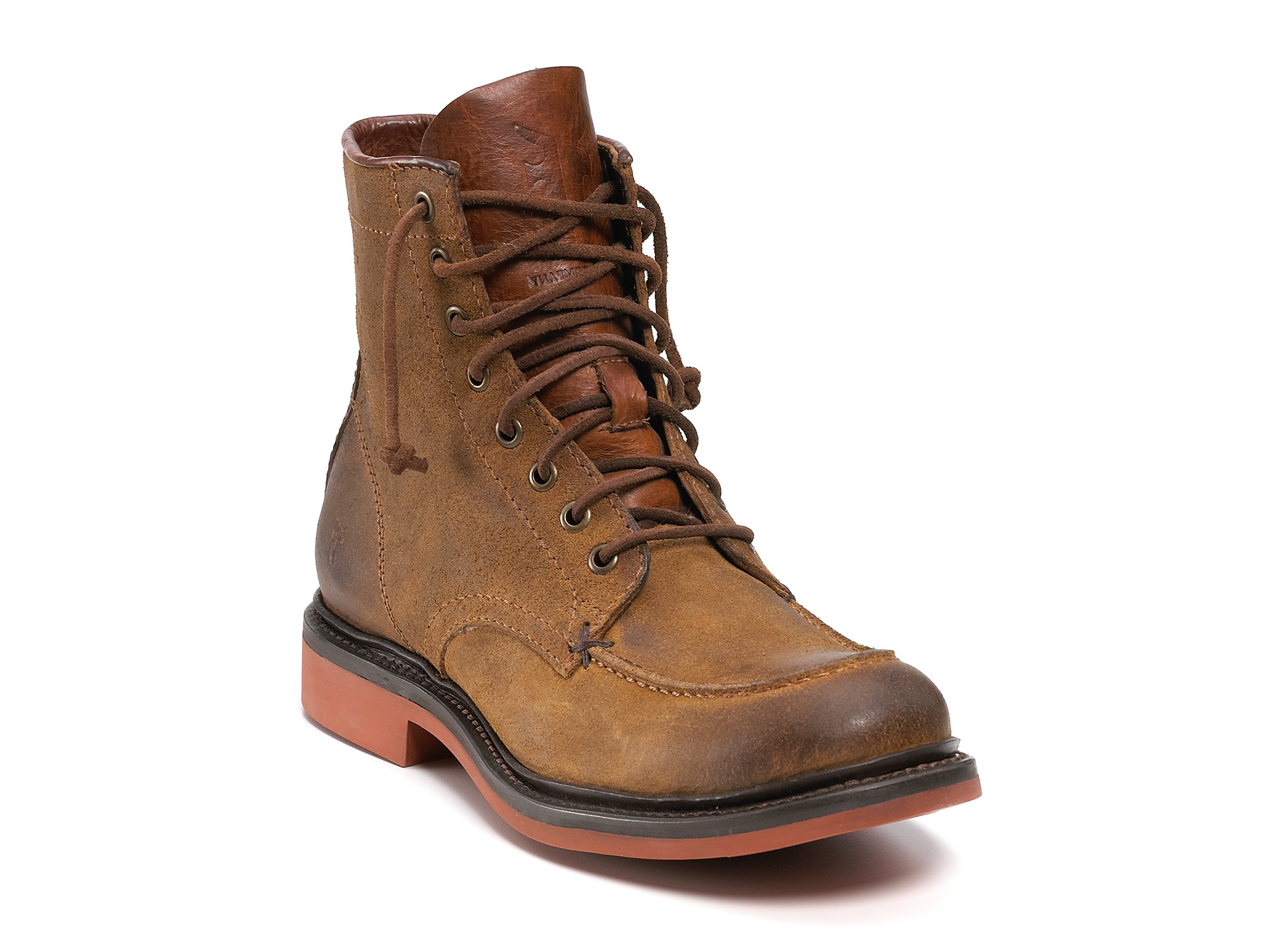 Frye Wallace Lace Up Boots in Tan 