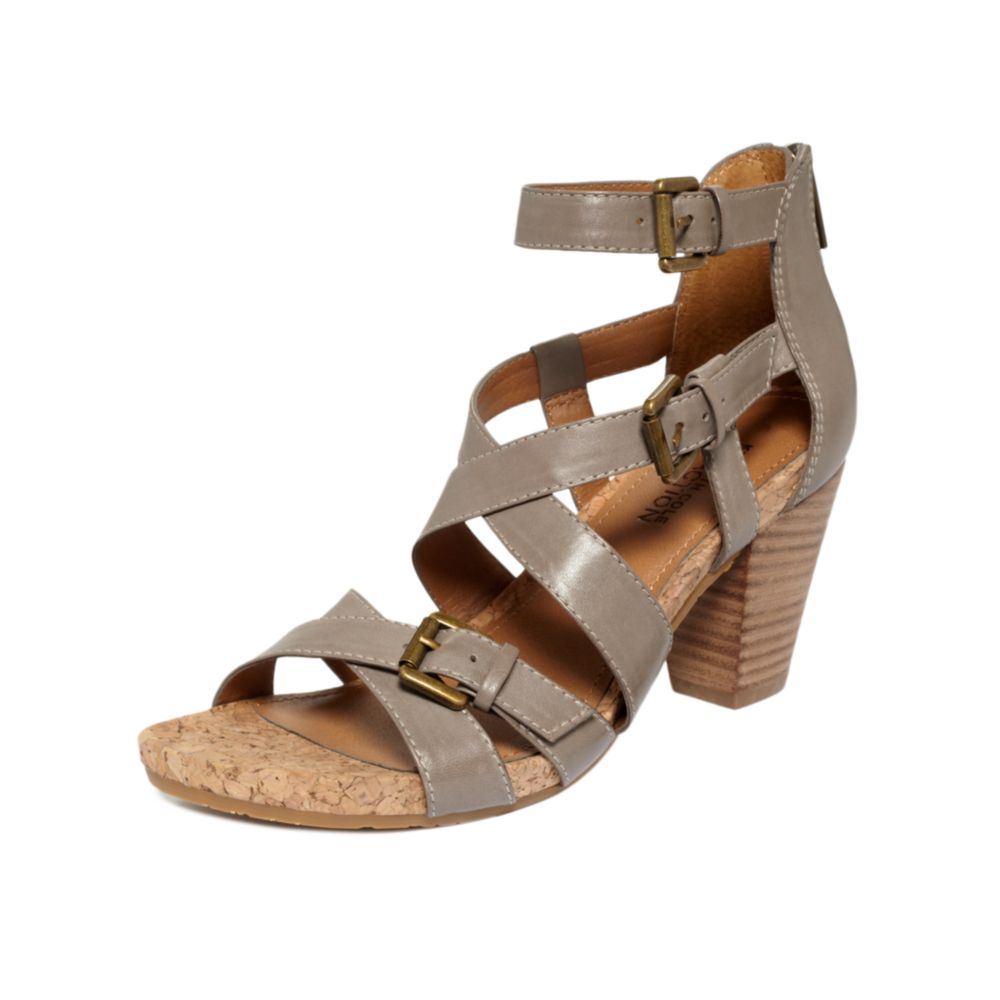 Kenneth Cole Reaction City High Sandals in Beige (concrete leather) | Lyst