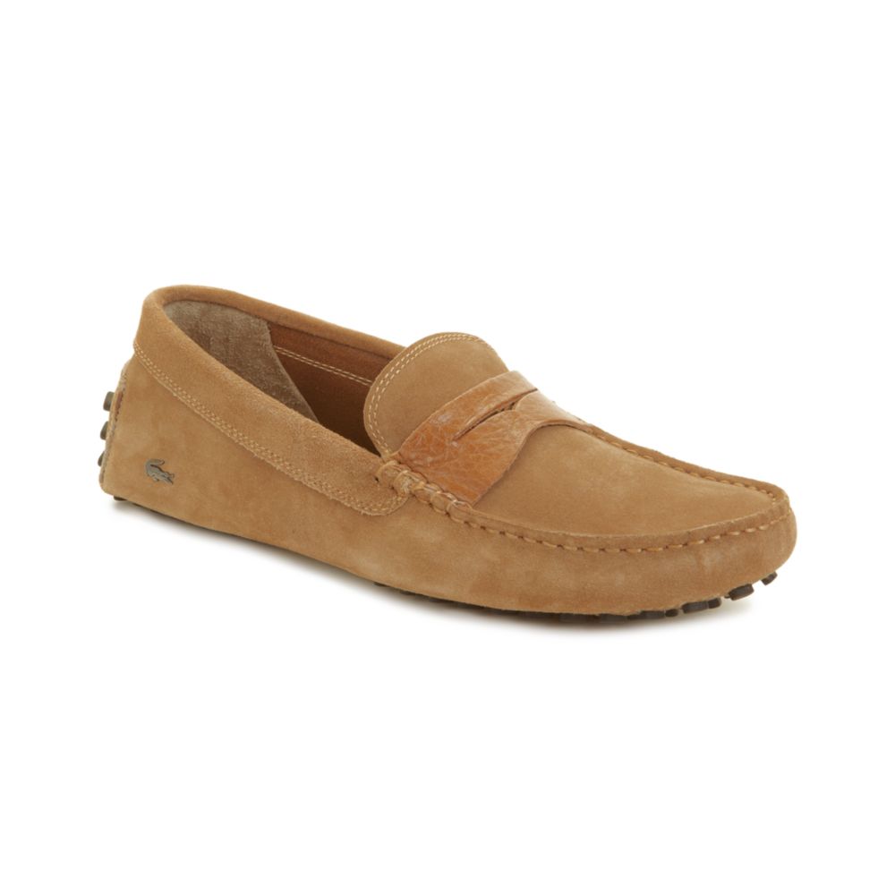 Lacoste Concours Suede Loafers in Light Brown (Brown) for Men - Lyst