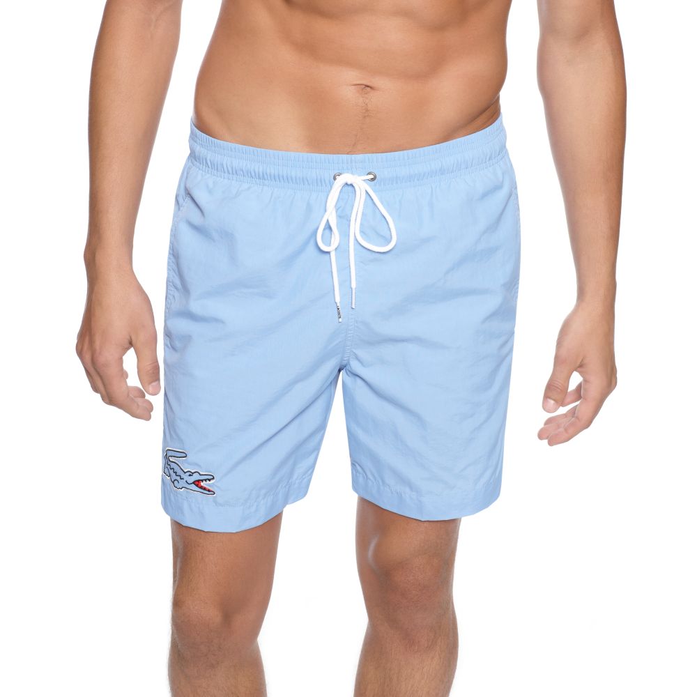 Lacoste Large Croc Swim Trunk in Blue for Men Lyst
