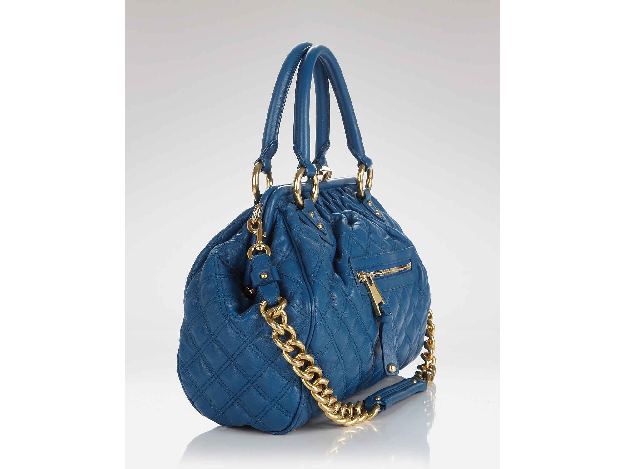Marc Jacobs Shoulder Bag Quilted Stam in Marine Blue Brass (Blue) Lyst