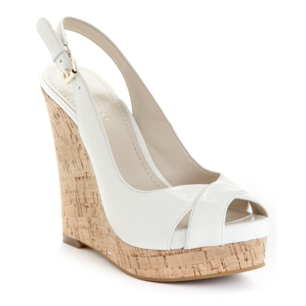 nine west white wedges