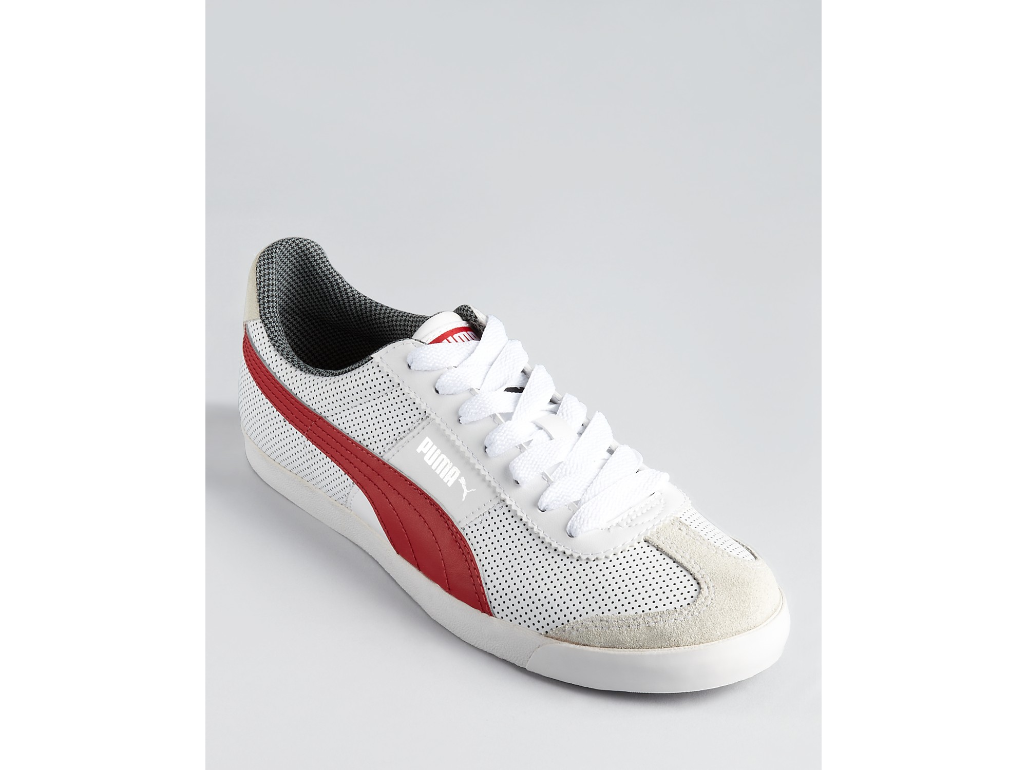 PUMA Roma Low Profile Casual Sneakers in White Red (Natural) for Men - Lyst