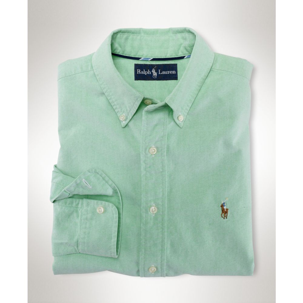 ralph lauren green oxford shirt