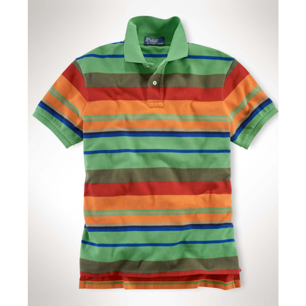 Ralph Lauren Striped Polo Shirt in Green for Men Lyst