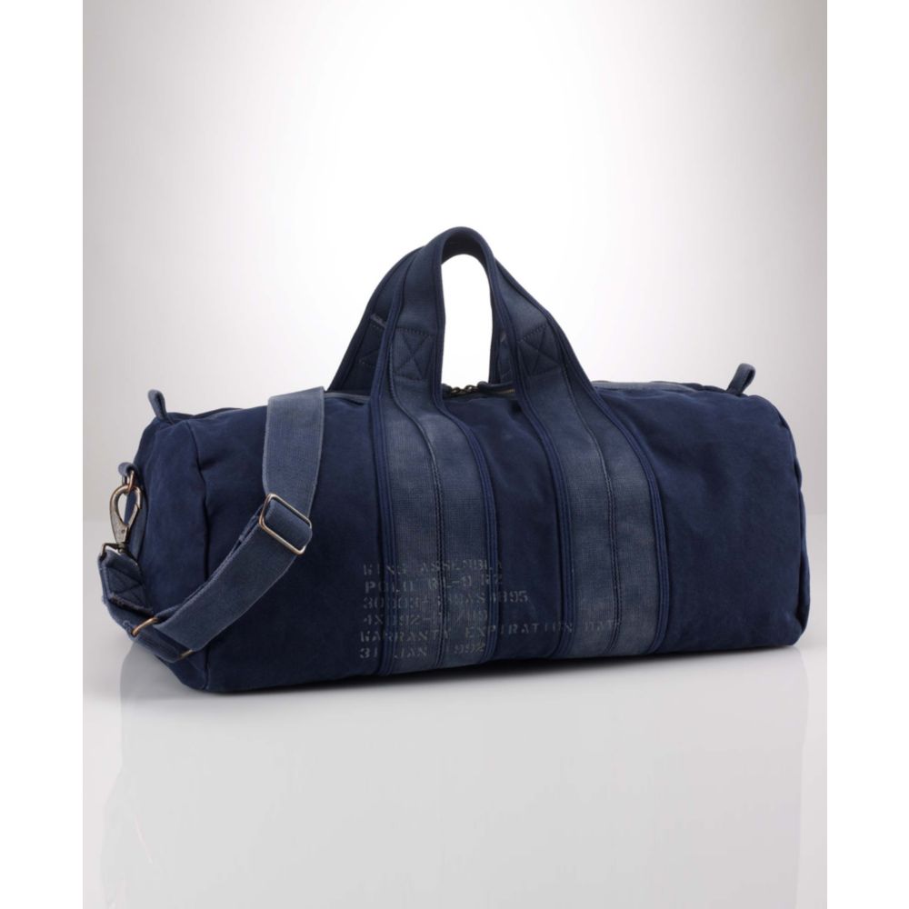 Lyst Ralph lauren Barrel Duffle Bag in Blue for Men