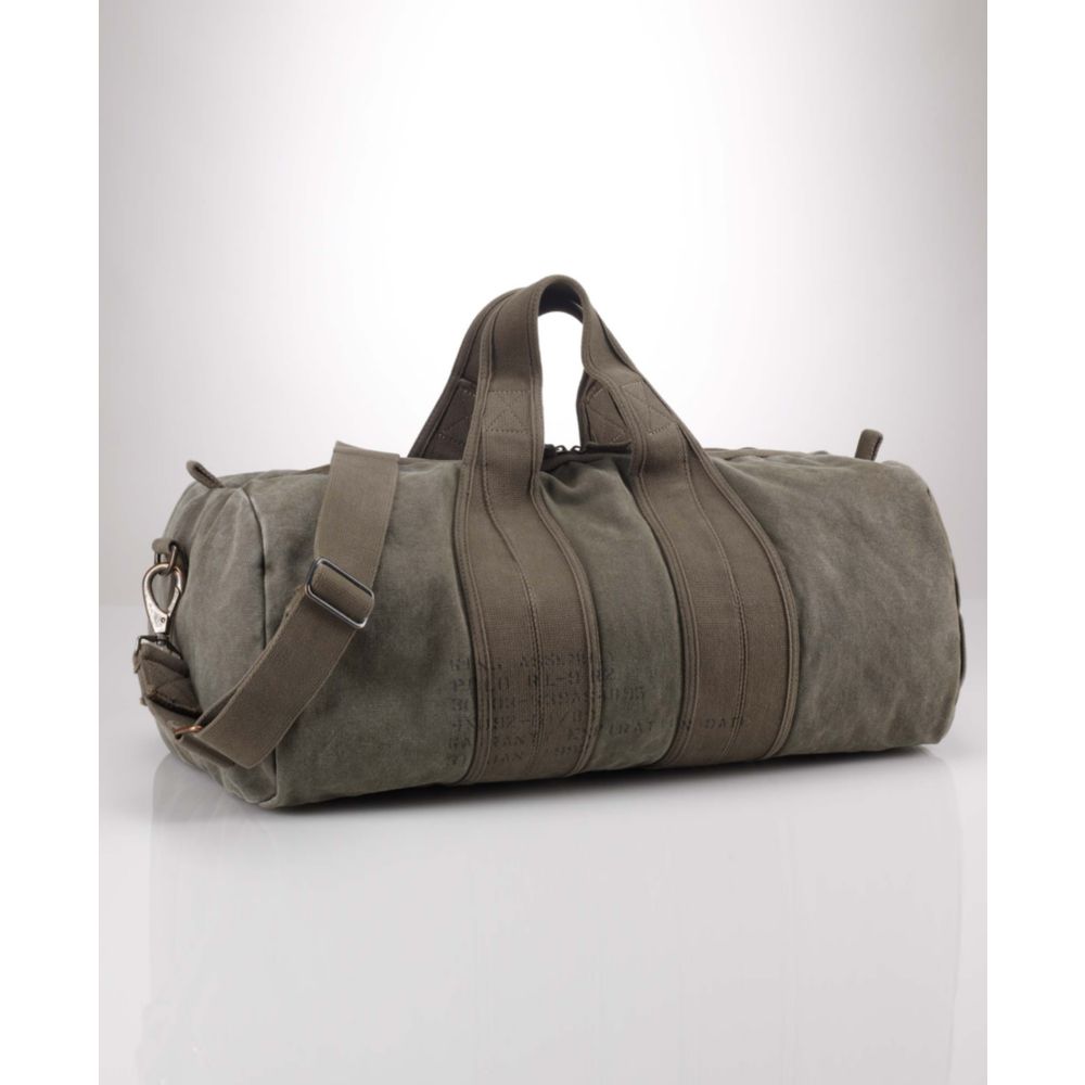 olive green duffle bag