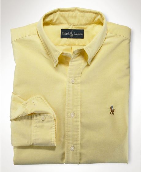 Polo Ralph Lauren Core Classic Fit Oxford Shirt in Yellow for Men ...