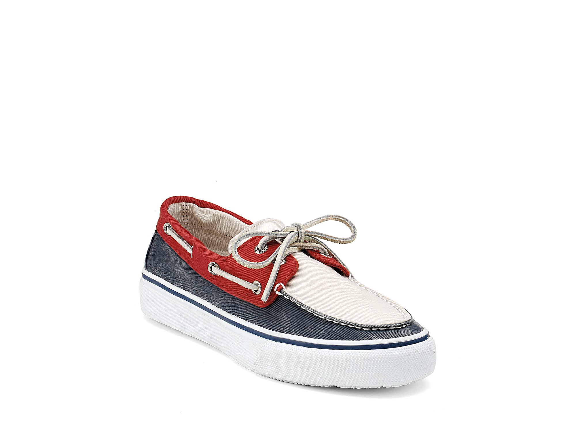 red white and blue sperrys