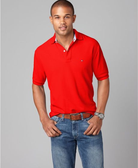 Tommy Hilfiger Slim Fit Ivy Polo Shirt in Red for Men (formula one) | Lyst