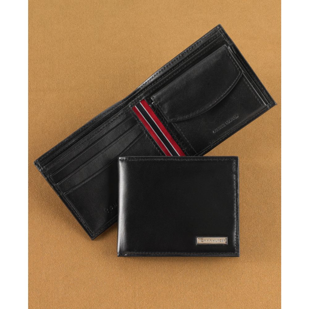 tommy hilfiger eton mini billfold leather wallet