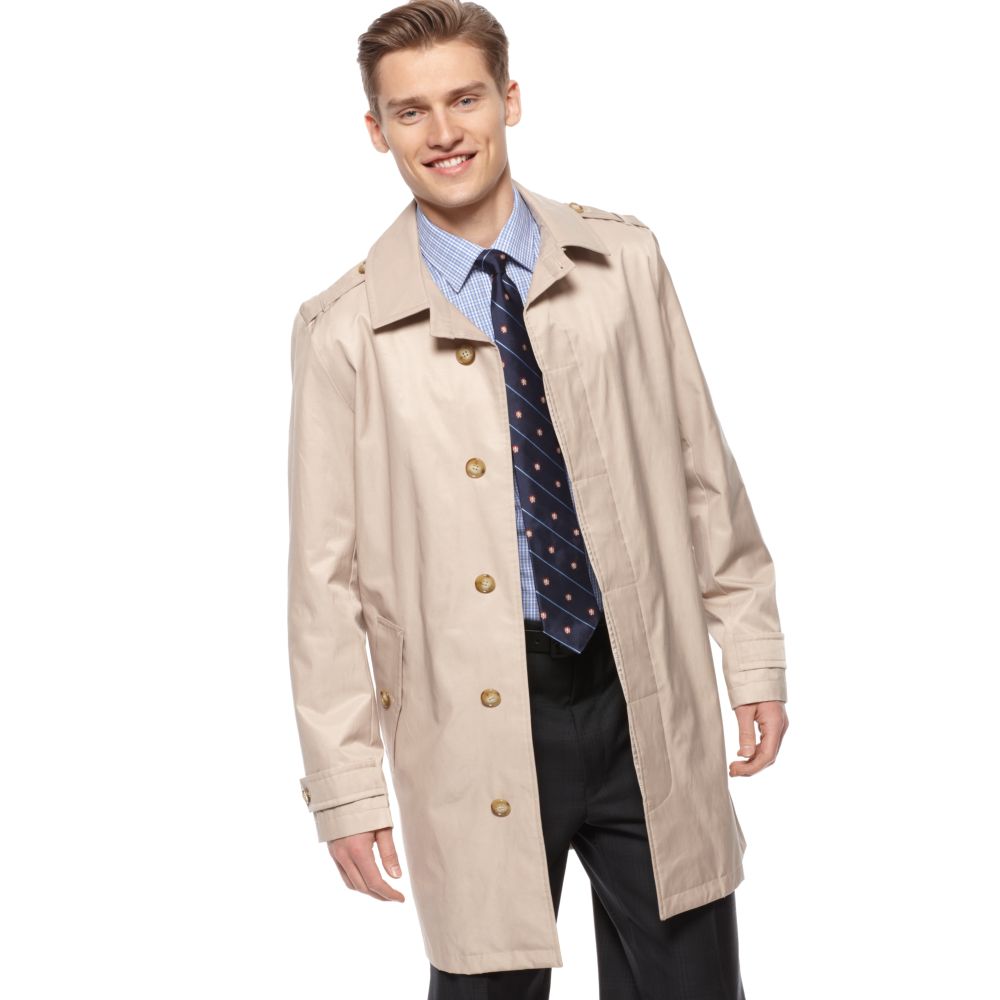 Tommy Hilfiger Performance Rain Trench Coat in Tan (Natural) for Men - Lyst