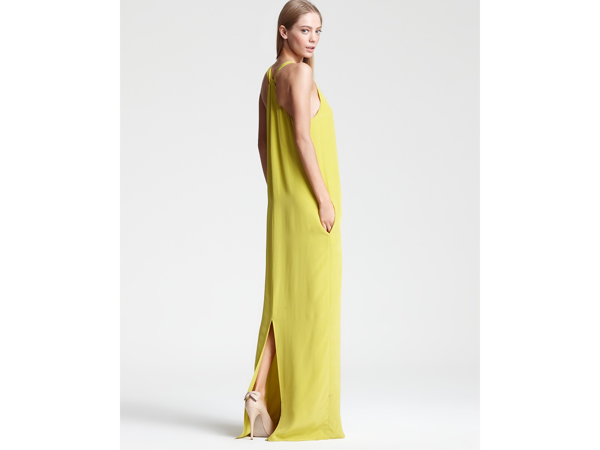 Lyst Bcbgmaxazria Dress Sara Neon Maxi In Yellow Gallery