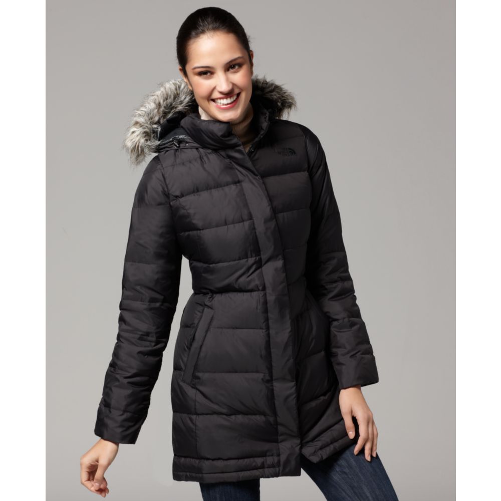 north face long coat with fur hood