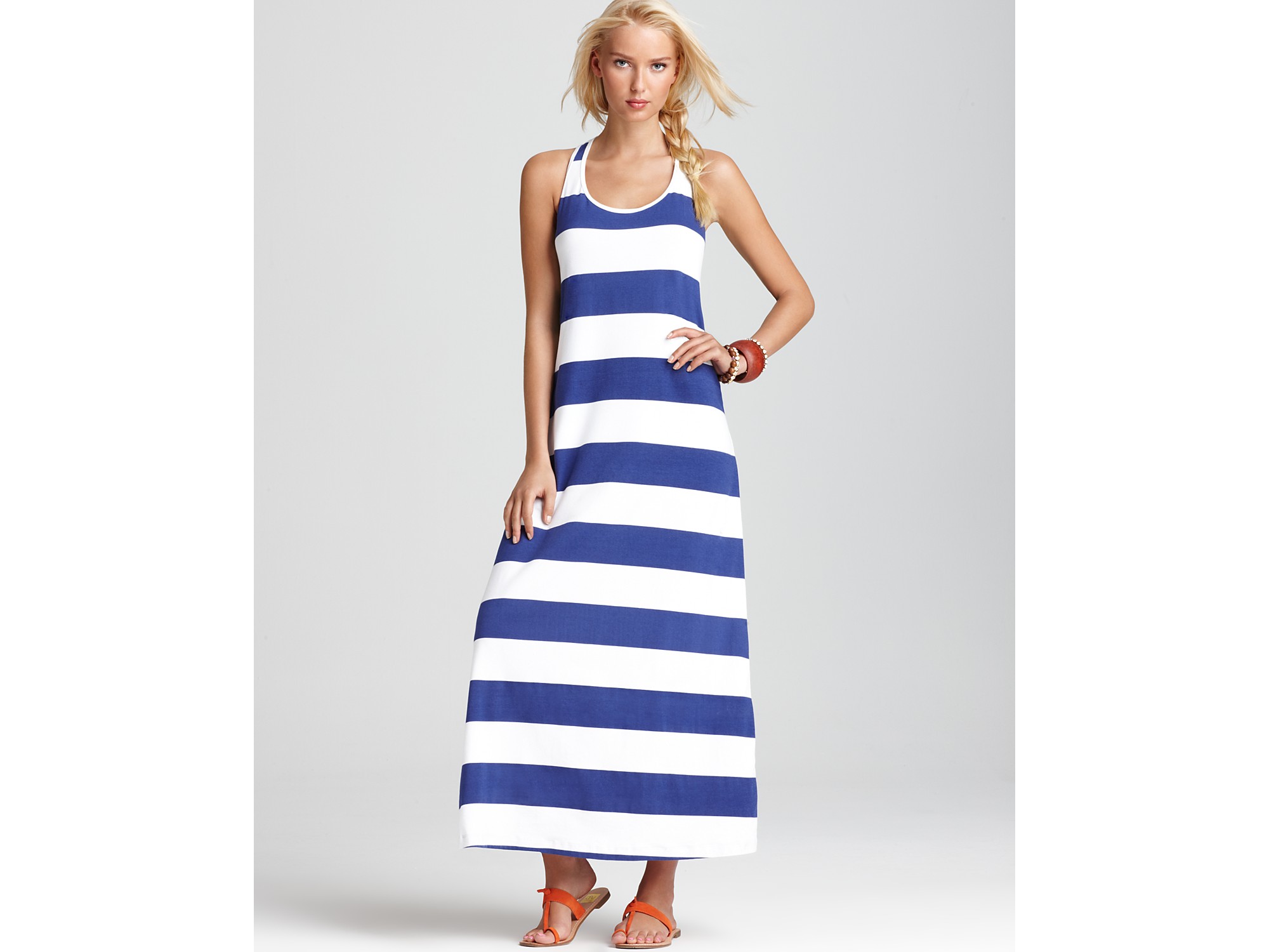 Lyst - Tommy Bahama Striped Maxi Dress in Blue
