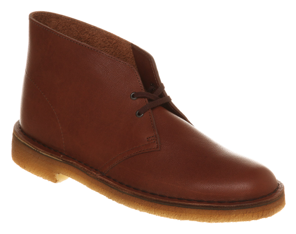 clarks brown leather desert boots