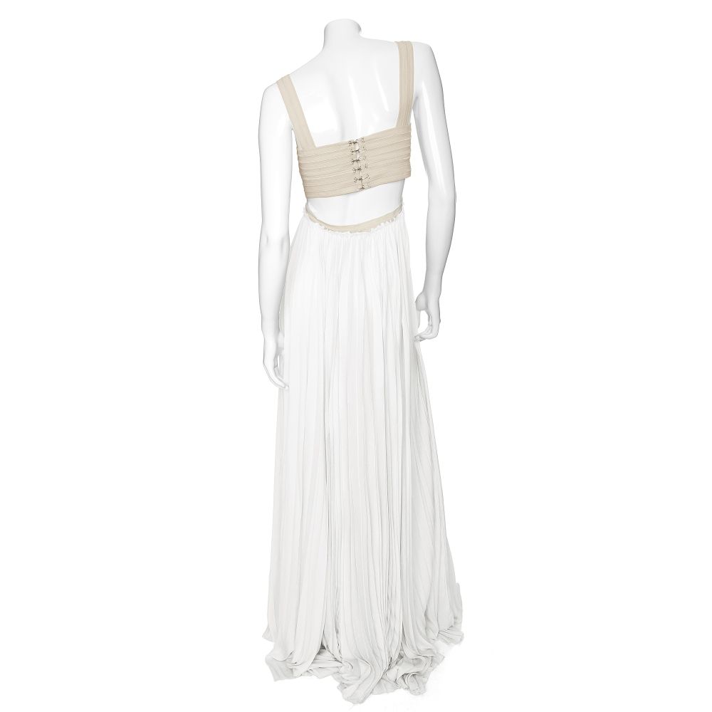 A.L.C. Exclusive Elastic Pleated Maxi Dress in White (Natural) - Lyst