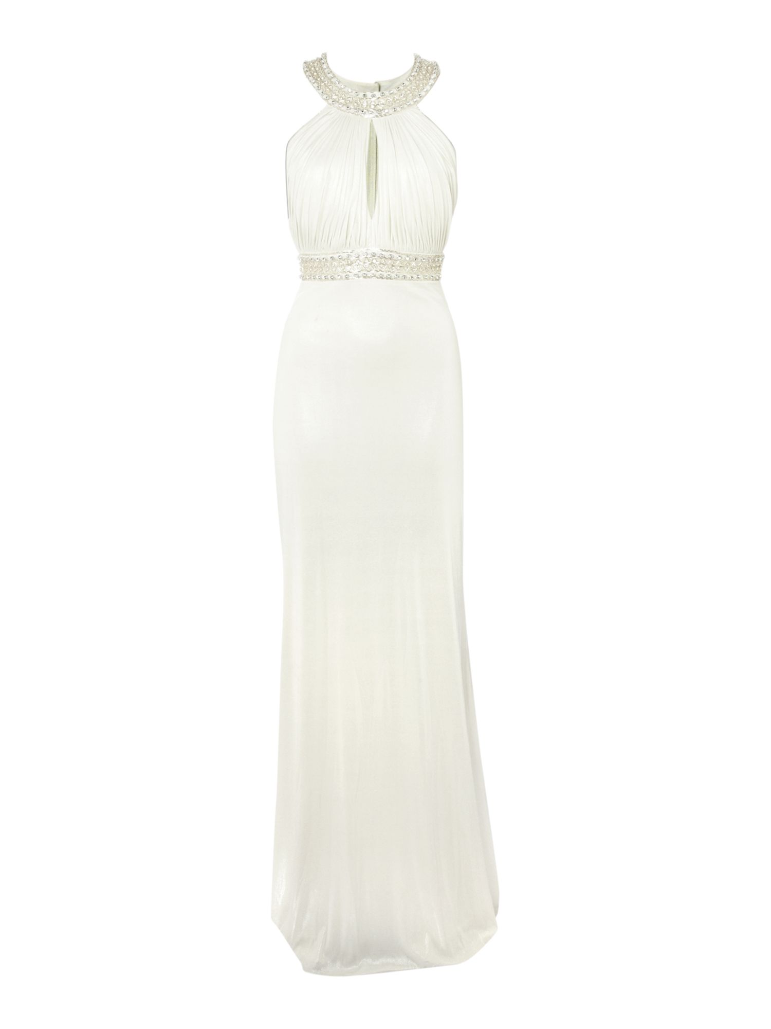 keyhole halter gown