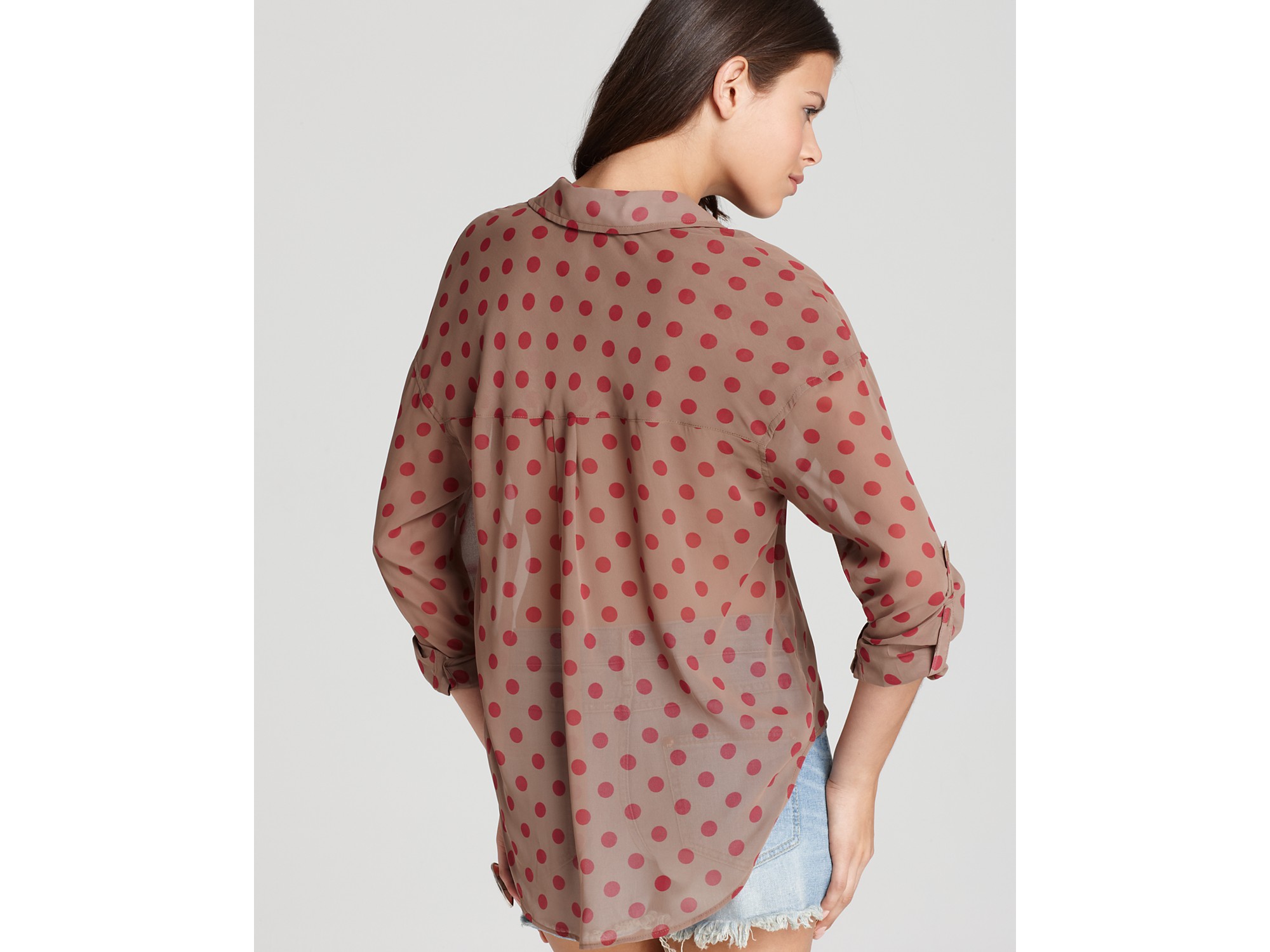 free people polka dot top